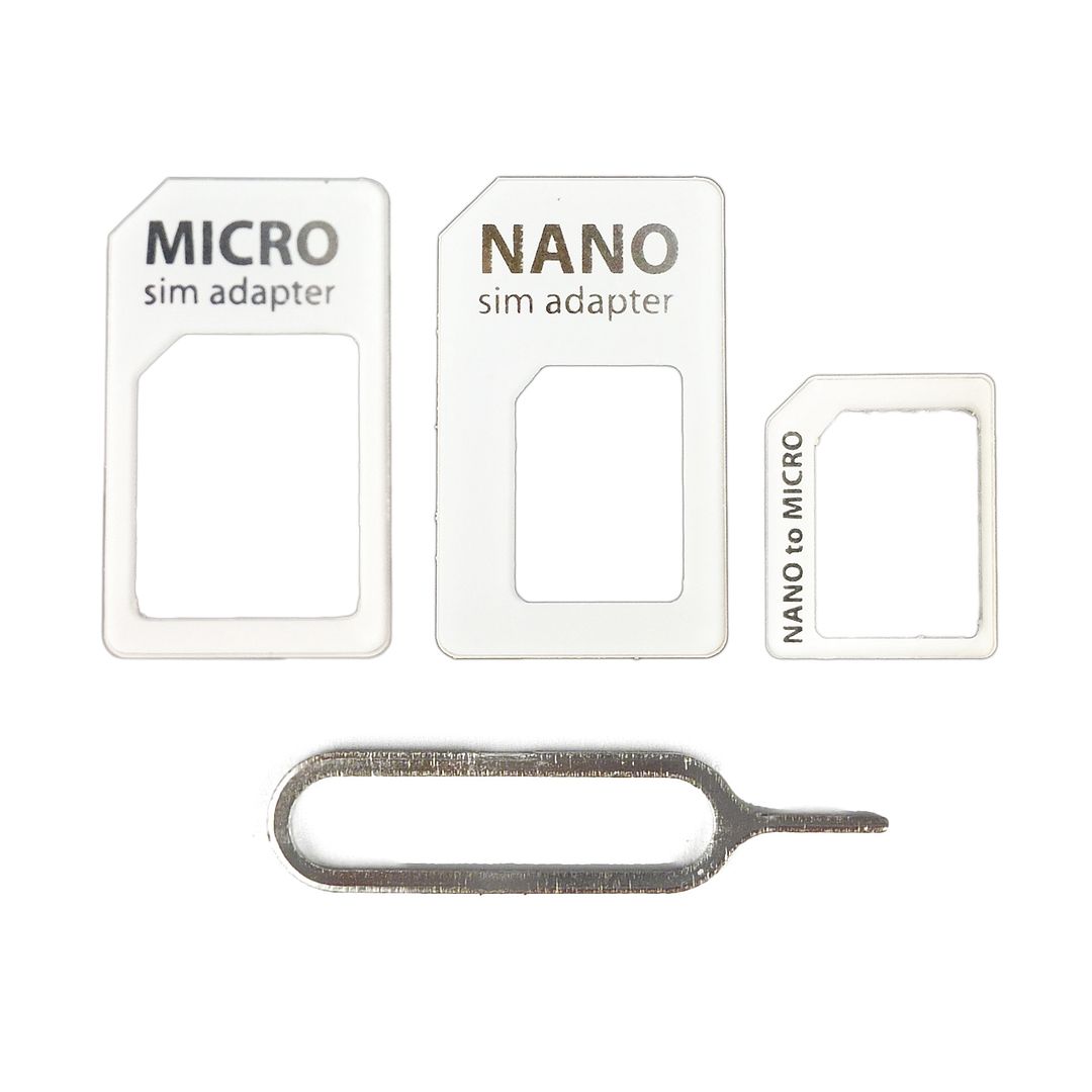 SIM Card Adapter Kit Nano Micro Standard Size Converter Tray for Apple